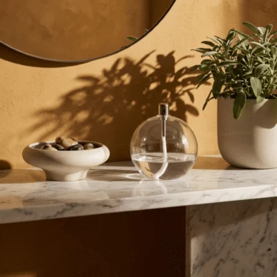 Lampe à huile dans un décor