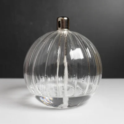Lampe huile Ronde en verre striée Kroma