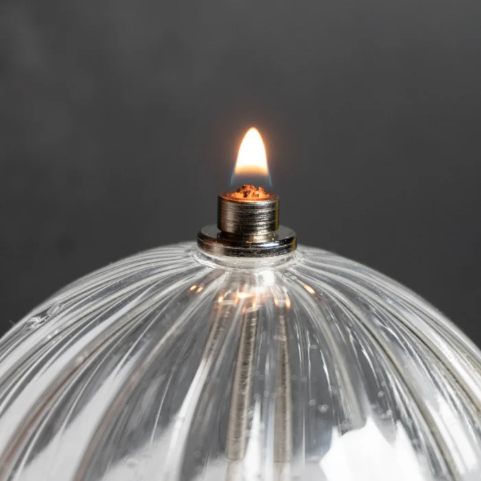 Lampe huile Ronde en verre striée Kroma - zoom