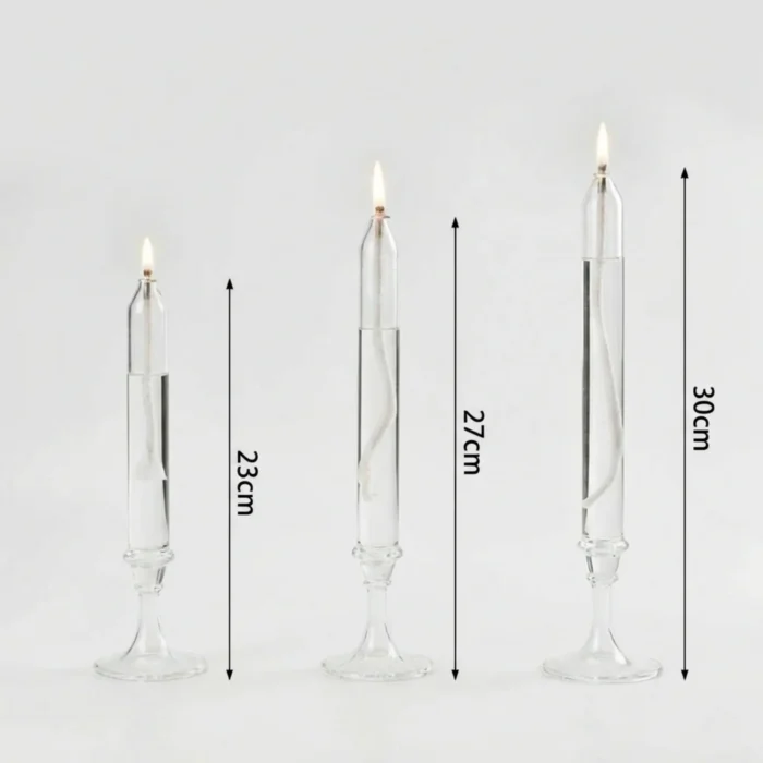 Sélène - Lampe à huile bougeoir en verre - Différentes tailles