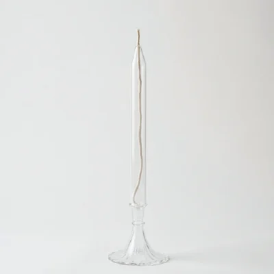 Sélène - Lampe à huile bougeoir en verre - Fond blanc