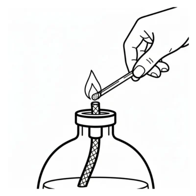 Comment remplir votre lampe a huile​ - étape 3 - Allumer