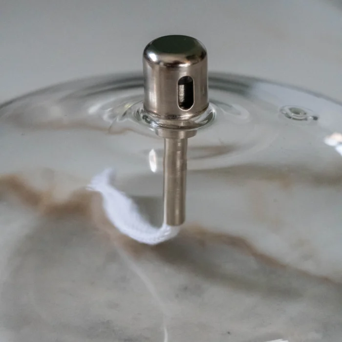 Galet Signature - Lampe à huile en verre - bouchon