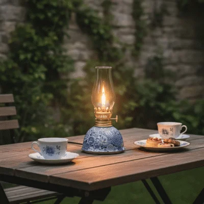 Héritage - Lampe à huile vintage sur une table